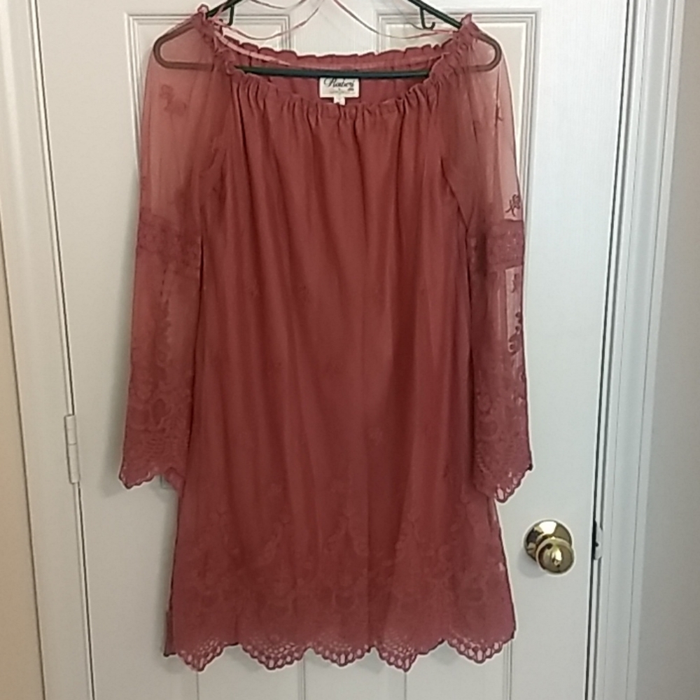 Rose Colored Lace Dress